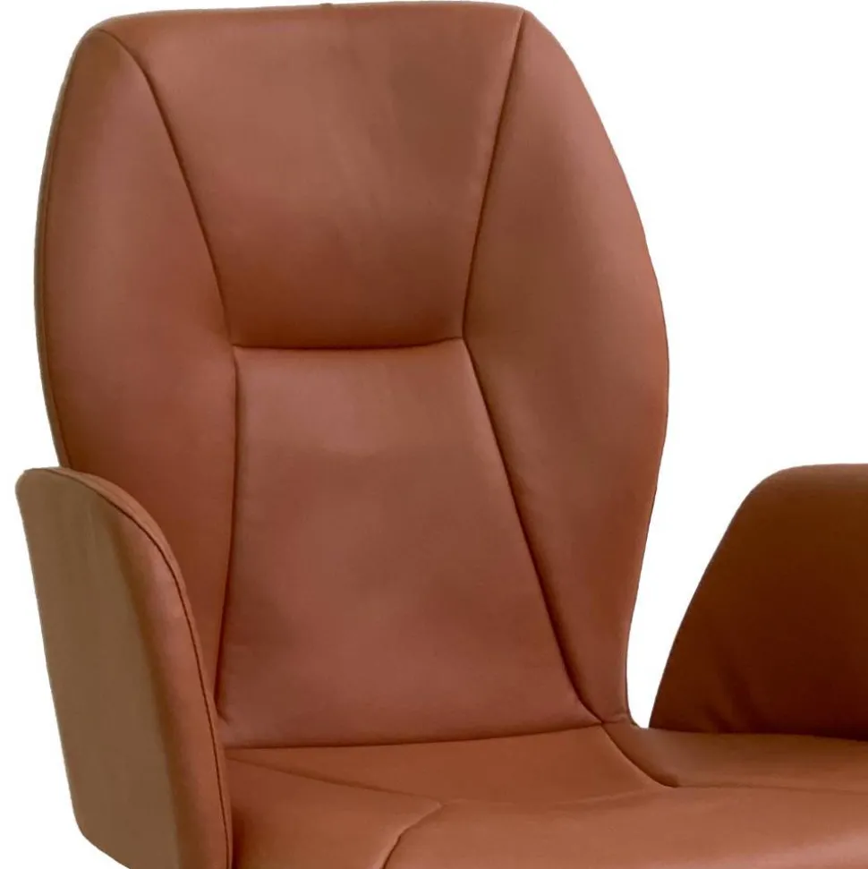 Drehbarer Armlehnenstuhl in Cognac Braun - Dymco