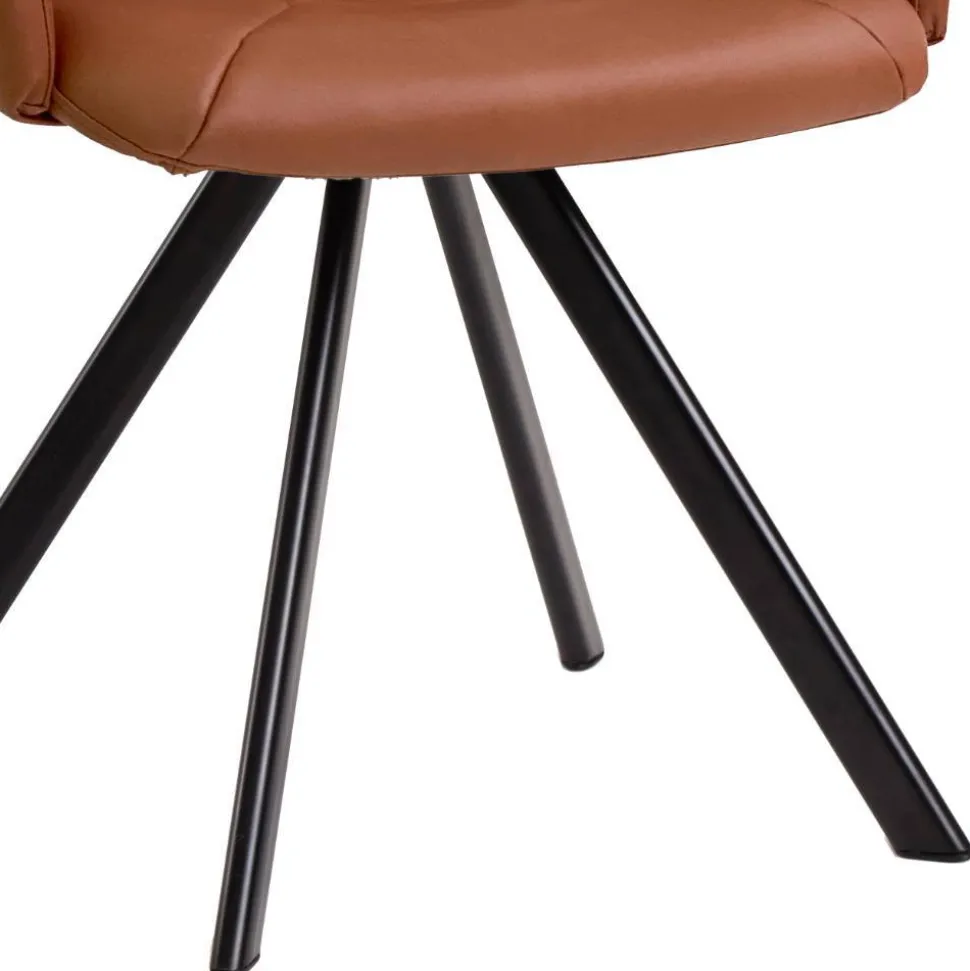 Drehbarer Armlehnenstuhl in Cognac Braun - Dymco