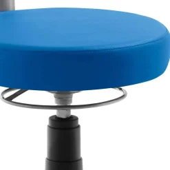 Drehbarer Bürohocker in Blau mit Schwarz - Vannos