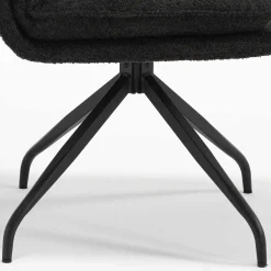 Drehbarer Essstuhl in Anthrazit Boucle - Icoleran (2er Set)