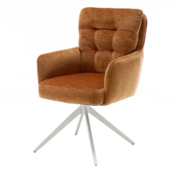 Drehbarer Esstischsessel in Ockergelb - Karin (2er Set)