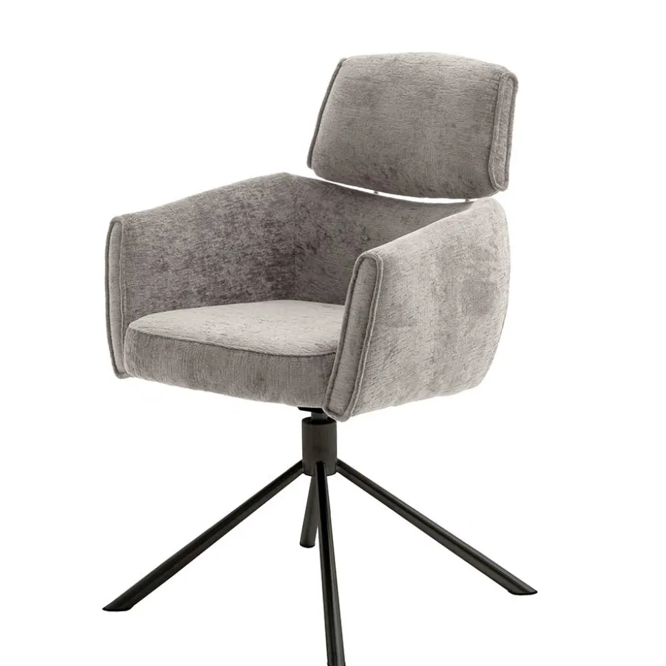 Drehbarer Esstischstuhl in Taupe - Linette (2er Set)