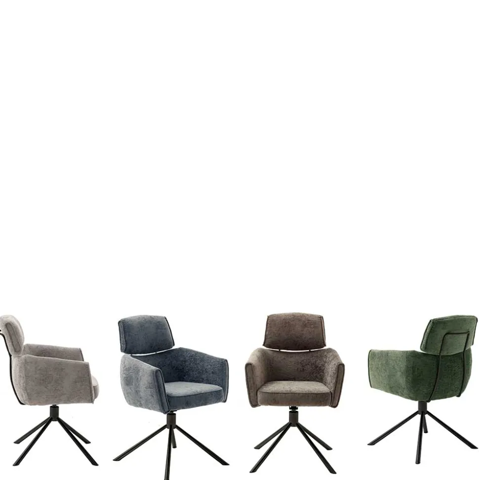 Drehbarer Esstischstuhl in Taupe - Linette (2er Set)