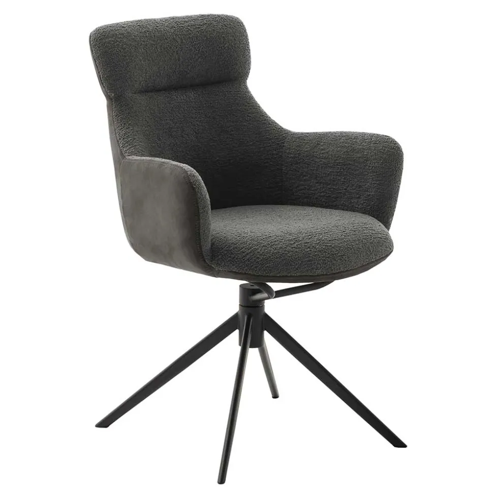 Drehbarer Esszimmersessel in Anthrazit - Adhipa (2er Set)