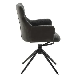 Drehbarer Esszimmersessel in Anthrazit - Adhipa (2er Set)