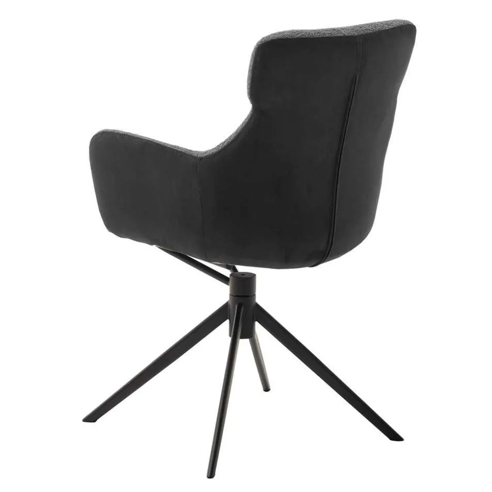 Drehbarer Esszimmersessel in Anthrazit - Adhipa (2er Set)