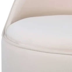 Drehbarer Hocker in Cremeweiß Samt - Yaderra