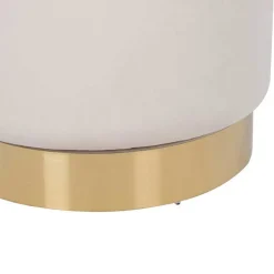 Drehbarer Hocker in Cremeweiß Samt - Yaderra