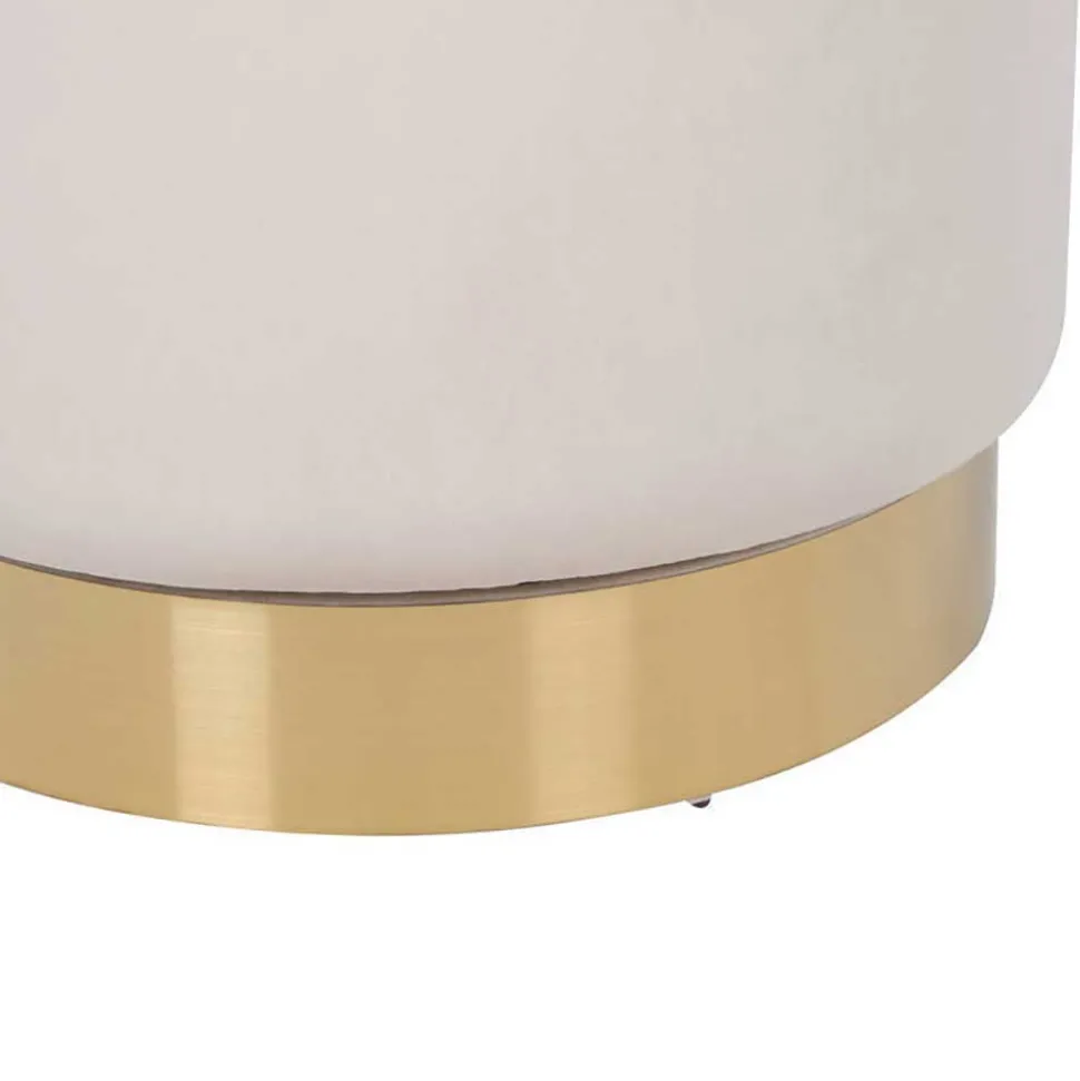 Drehbarer Hocker in Cremeweiß Samt - Yaderra