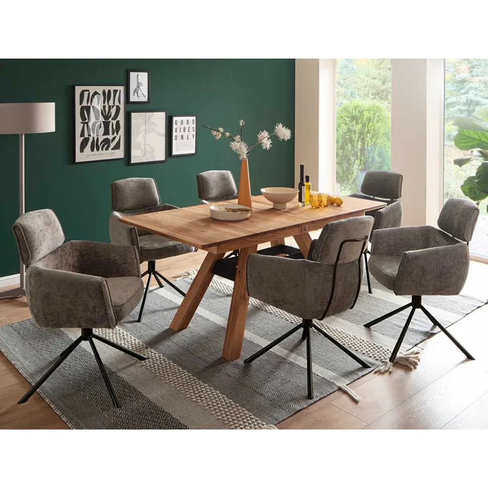 Drehbarer Küchenstuhl mit Armlehnen - Ishi (2er Set)