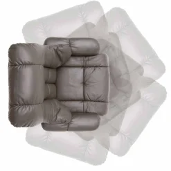 Drehbarer Ledersessel in Braun mit Relaxfunktion Roco inkl. Hocker (zweiteilig)