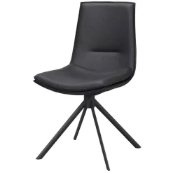 Drehbarer Lederstuhl in Schwarz - Partida (2er Set)