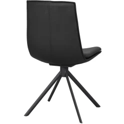 Drehbarer Lederstuhl in Schwarz - Partida (2er Set)