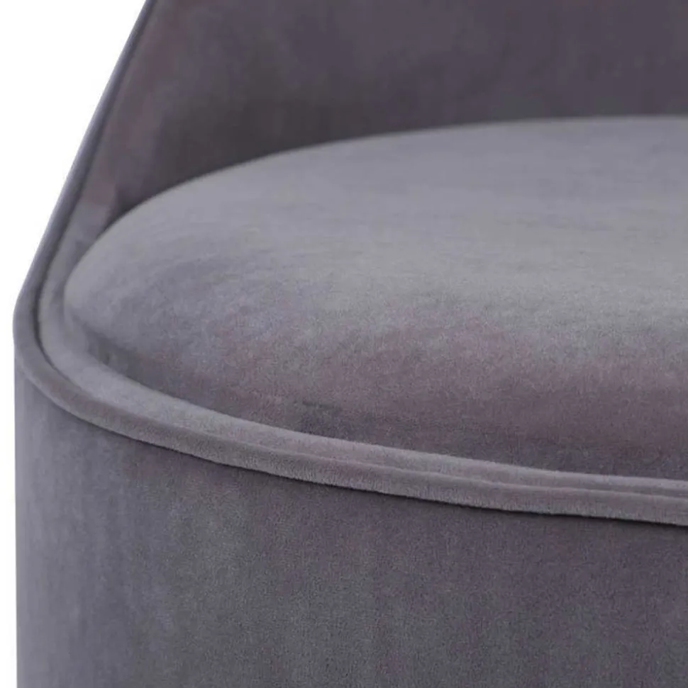 Drehbarer Polsterhocker in Grau und Gold - Riety