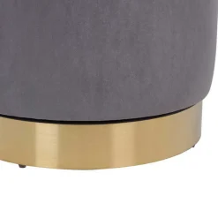 Drehbarer Polsterhocker in Grau und Gold - Riety