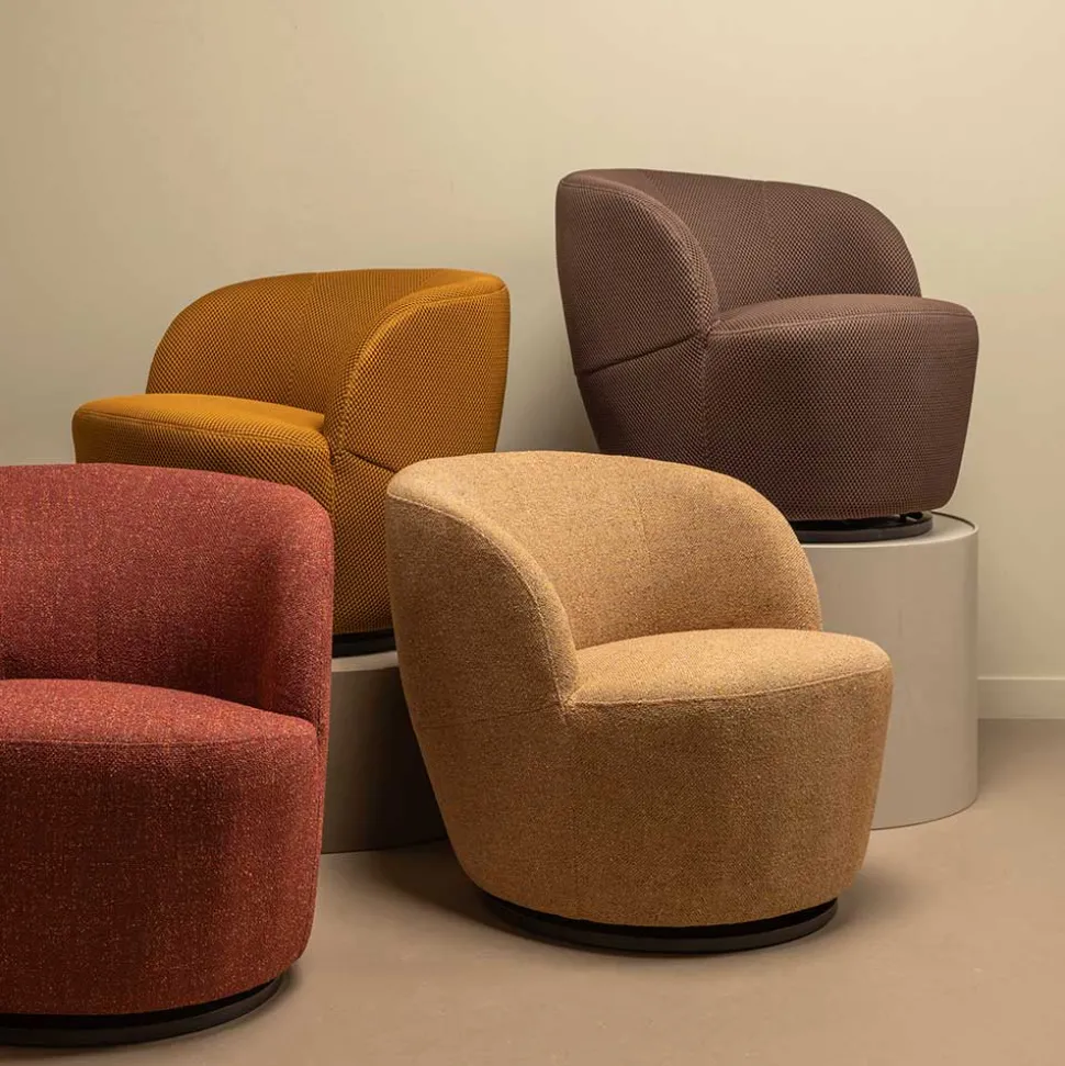 Drehbarer Polstersessel in Currygelb meliert - Waltma