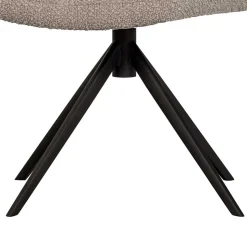 Drehbarer Polsterstuhl aus Boucle Stoff in Beige - Magan