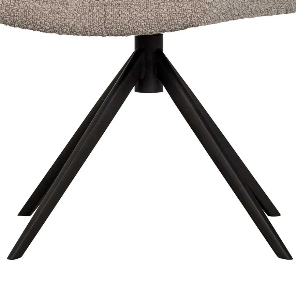 Drehbarer Polsterstuhl aus Boucle Stoff in Beige - Magan
