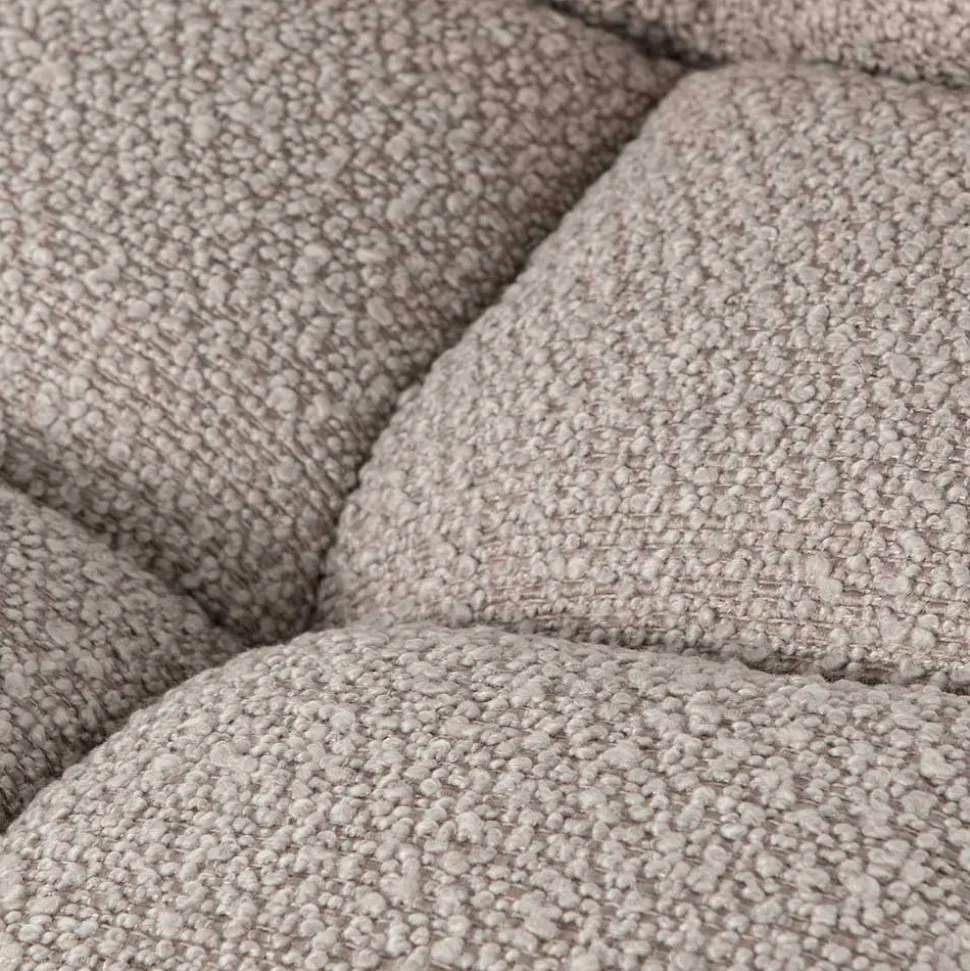 Drehbarer Polsterstuhl aus Boucle Stoff in Beige - Magan
