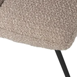Drehbarer Polsterstuhl aus Boucle Stoff in Beige - Magan