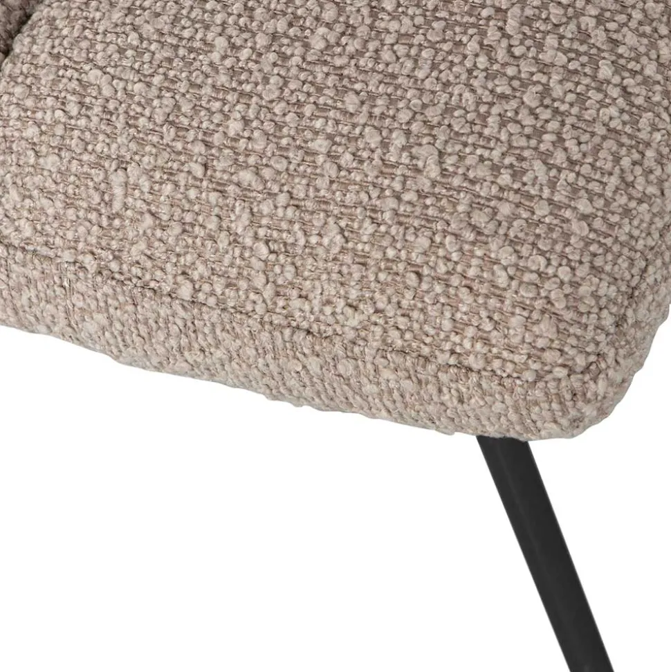 Drehbarer Polsterstuhl aus Boucle Stoff in Beige - Magan