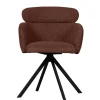 Drehbarer Polsterstuhl in Kastanienbraun Stoff - Rajavo (2er Set)