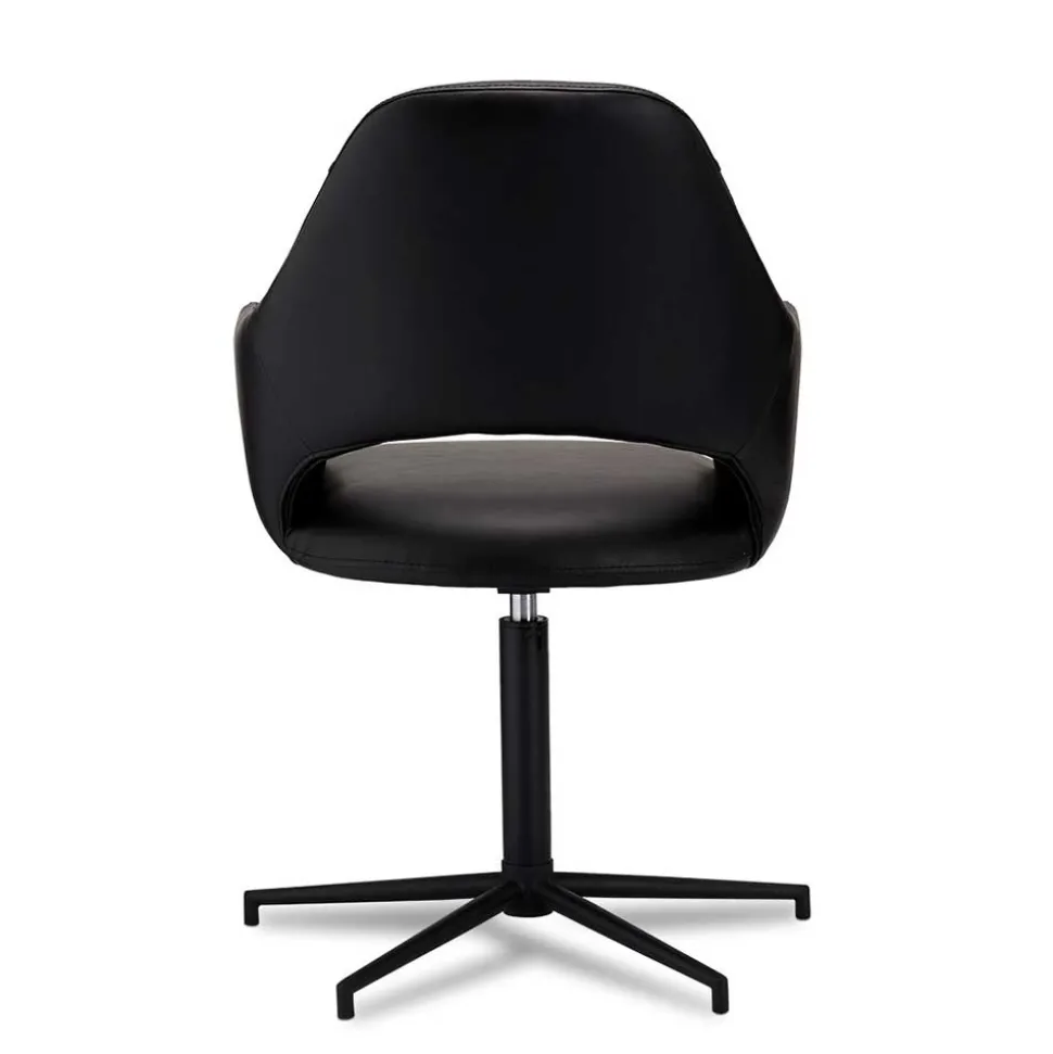 Drehbarer Retro Armlehnenstuhl in Schwarz - Lugon (2er Set)