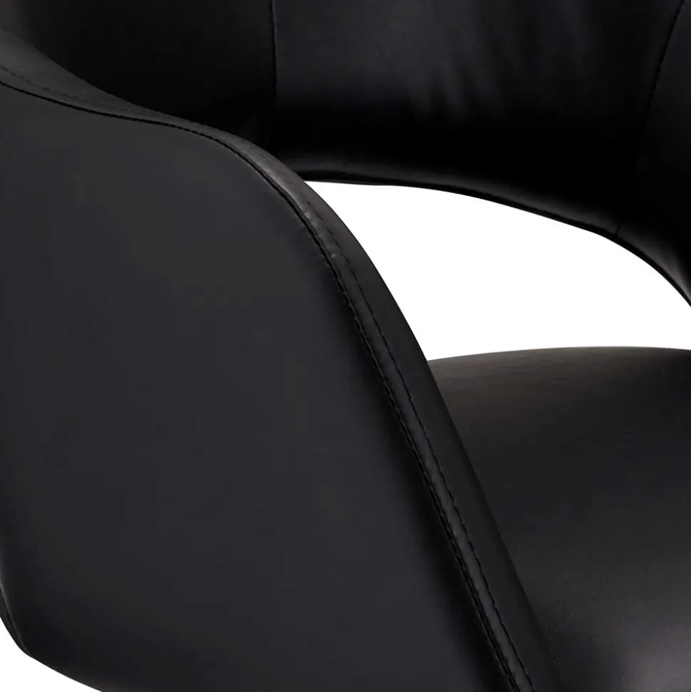 Drehbarer Retro Armlehnenstuhl in Schwarz - Lugon (2er Set)