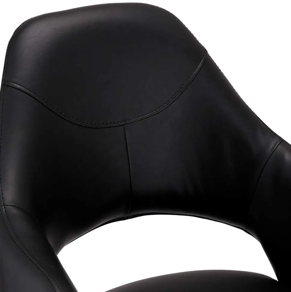 Drehbarer Retro Armlehnenstuhl in Schwarz - Lugon (2er Set)