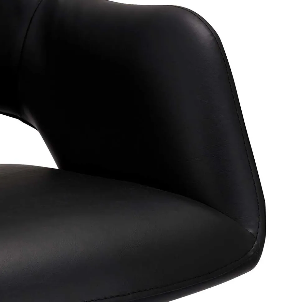 Drehbarer Retro Armlehnenstuhl in Schwarz - Lugon (2er Set)