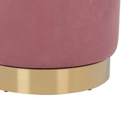 Drehbarer Samt Polsterhocker in Altrosa mit Gold - Fanandro