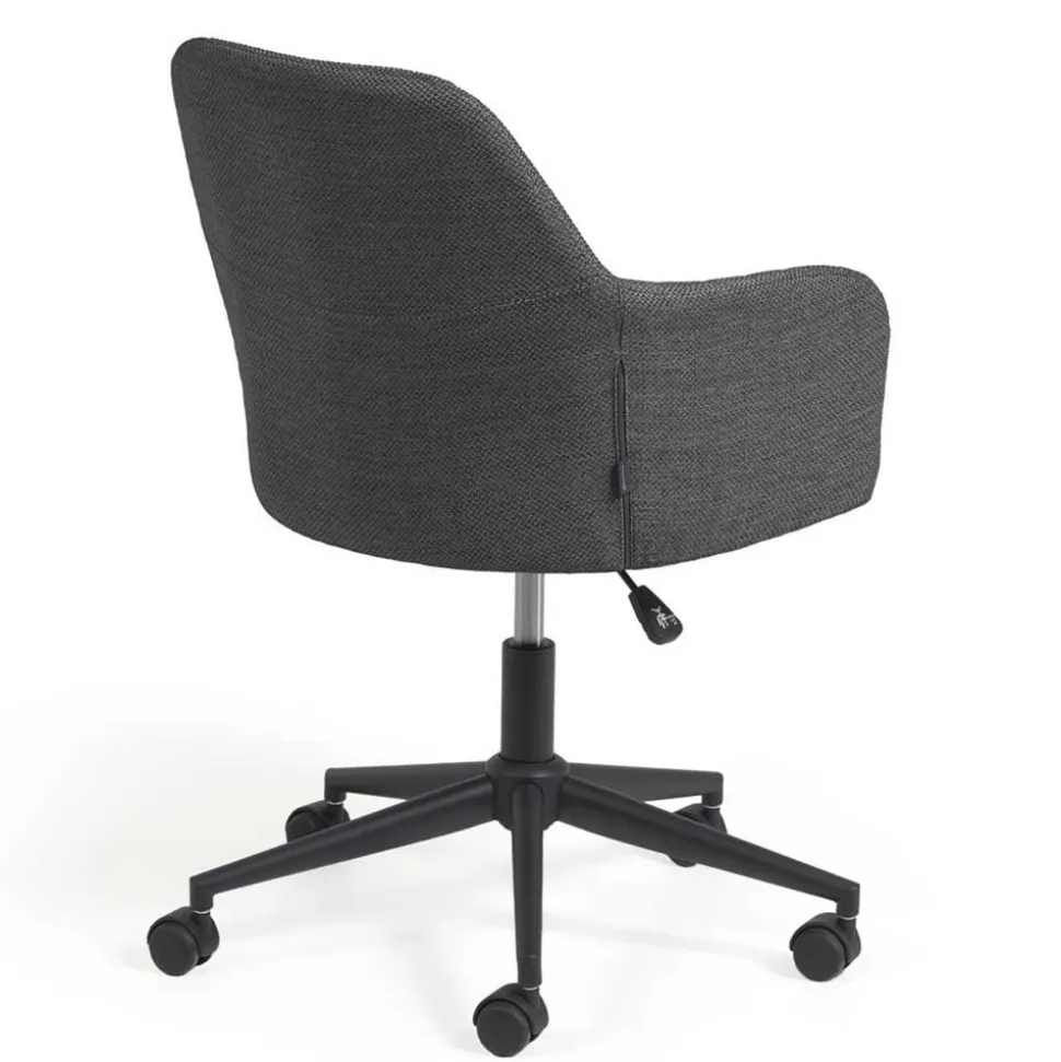 Drehbarer Schreibtischstuhl mit Armlehnen in Grau - Vindo
