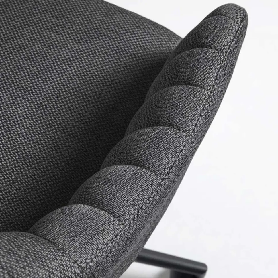 Drehbarer Schreibtischstuhl mit Armlehnen in Grau - Vindo