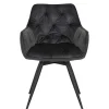 Drehbarer Stuhl in Anthrazit Velours - Ernestan (2er Set)
