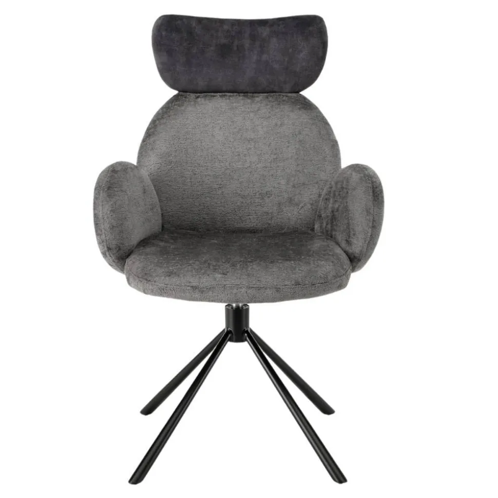 Drehbarer Tischsessel in Grau - Adejano (2er Set)