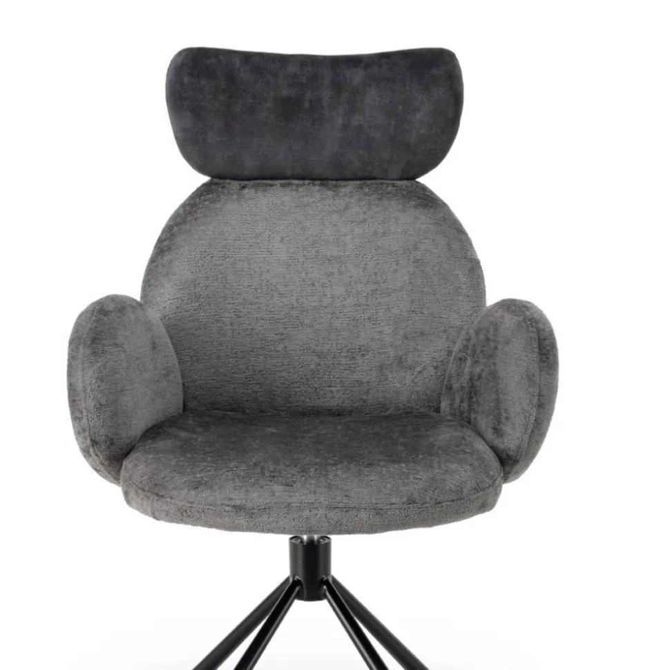 Drehbarer Tischsessel in Grau - Adejano (2er Set)