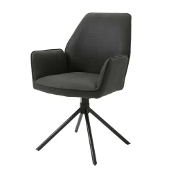 Drehbarer Tischsessel in Anthrazit - Iljana (2er Set)