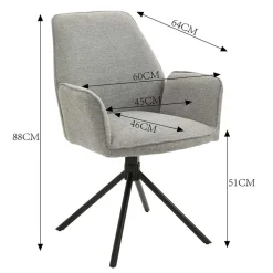 Drehbarer Tischsessel in Anthrazit - Iljana (2er Set)