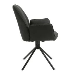 Drehbarer Tischsessel in Anthrazit - Iljana (2er Set)
