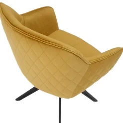 Drehbarer Tischsessel in Gold Samt - Bagavano (2er Set)