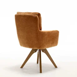 Drehbarer Tischsessel in Ockergelb - Manu (2er Set)