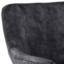 Drehbarer Tischsessel in Anthrazit Samt - Kanton (2er Set)