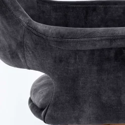 Drehbarer Tischsessel in Anthrazit Samt - Kanton (2er Set)