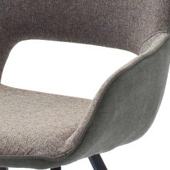 Drehbarer Tischsessel in hellem Grau - Kiano (2er Set)