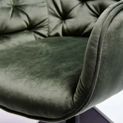 Drehbarer Tischsessel in Dunkelgrün Samt - Niabelda