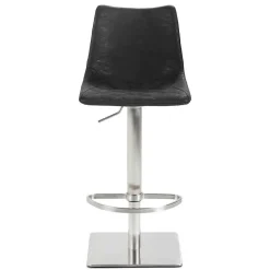 Drehbarer Tresenstuhl aus Kunstleder Schwarz - Sanlina