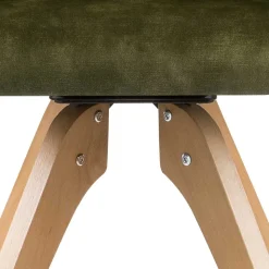 Drehbarer Velours Tischsessel in Oliv Grün - Quintessa (2er Set)