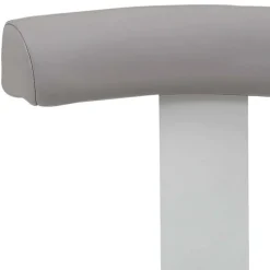 Drehhocker mit Lehne in Grau & Alu - Liony