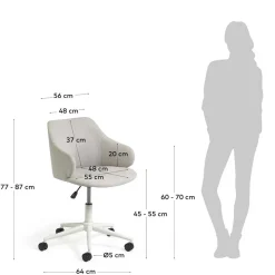 Drehstuhl in Hellgrau Strukturstoff - Spint