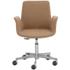 Drehstuhl mit Armlehnen in Hellbraun Microfaser - Croco